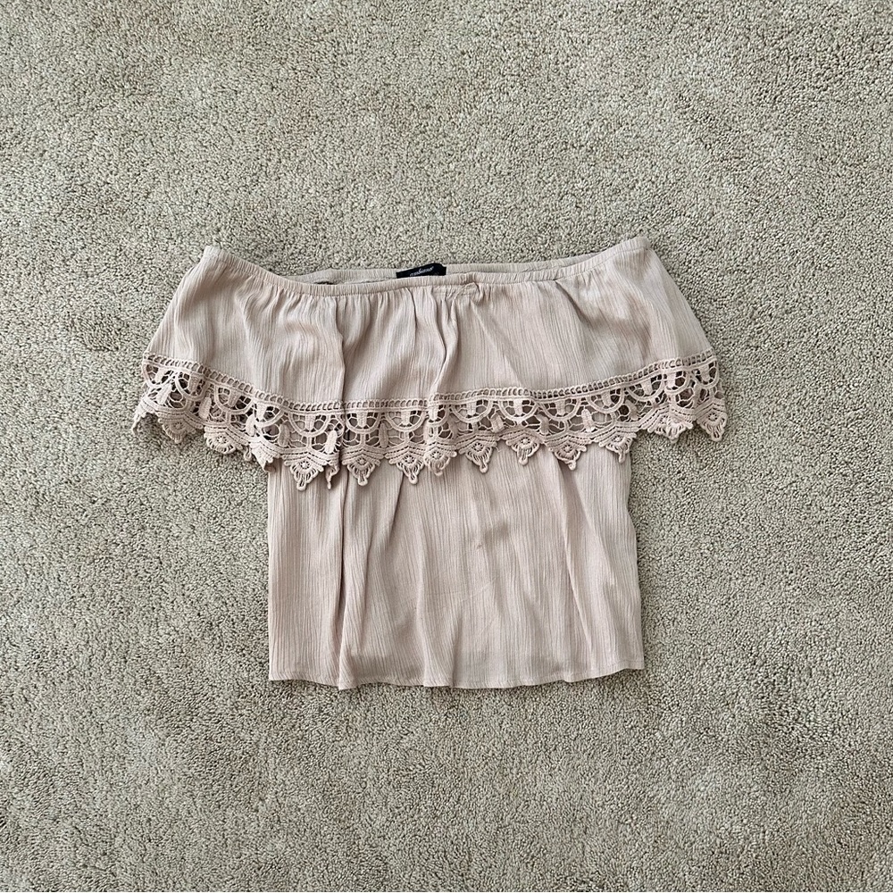 Tan off the shoulder top